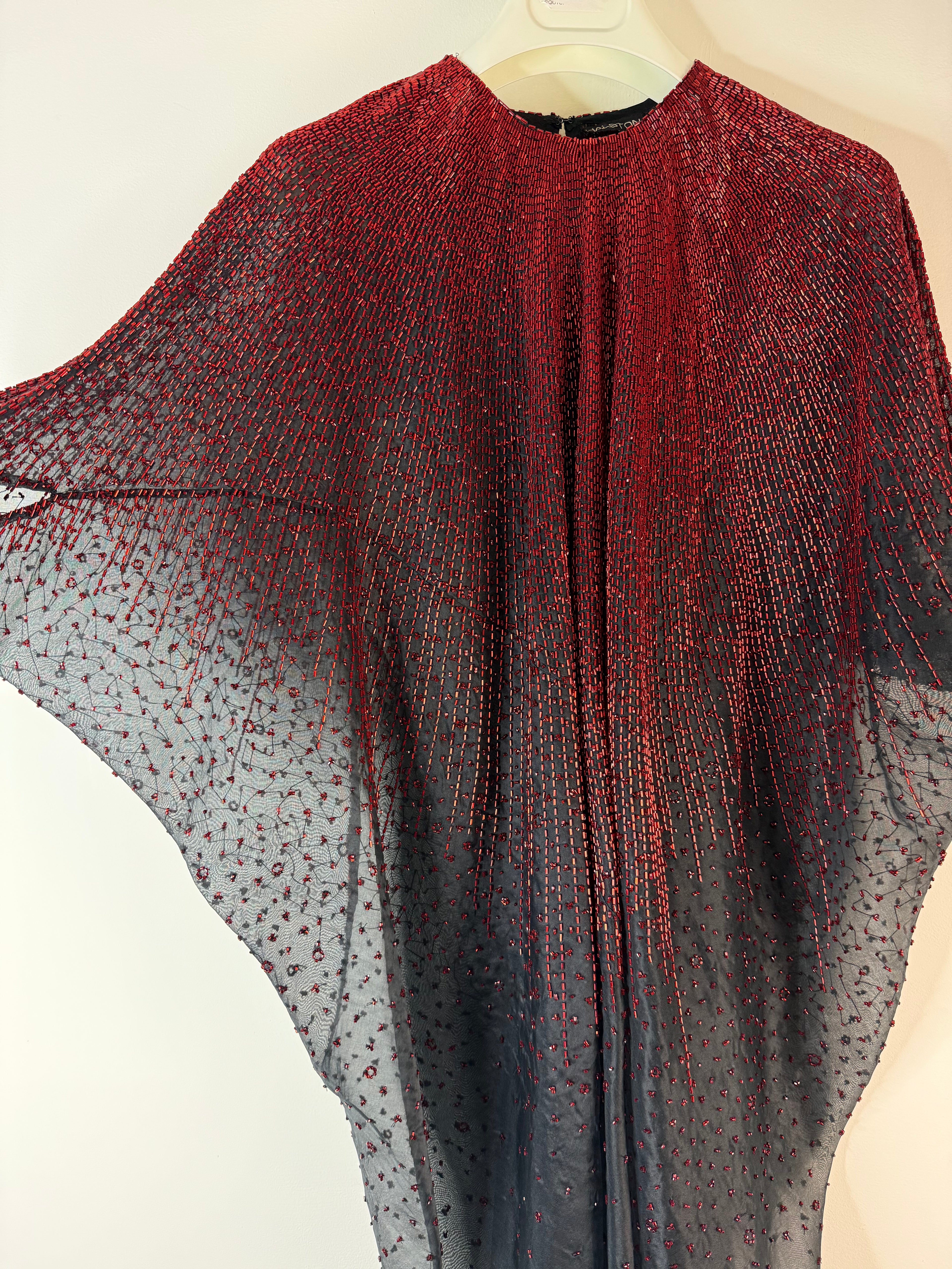 1970s Halston sunburst beaded caftan