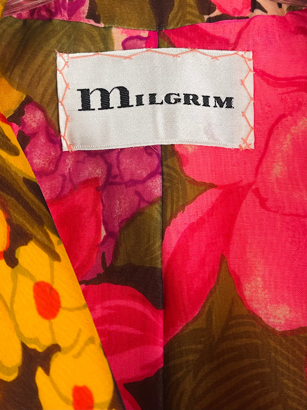 1960s matching silk organza floral ensemble by Murray Nieman for Hannah Troy