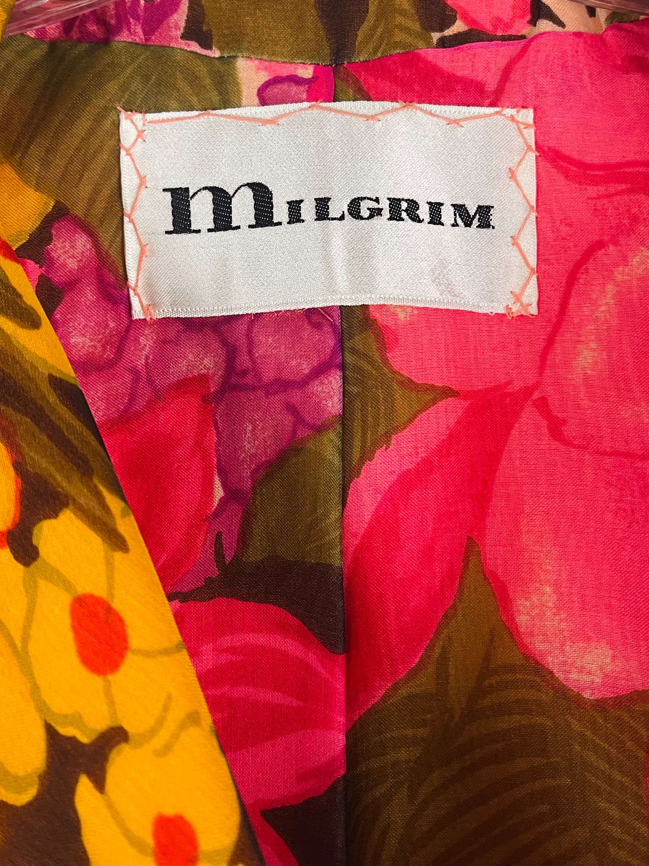 1960s matching silk organza floral ensemble by Murray Nieman for Hannah Troy