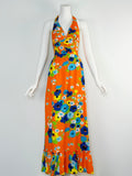 1970s floral maxi dress