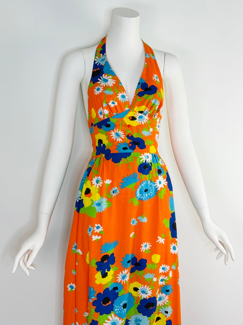 1970s floral maxi dress
