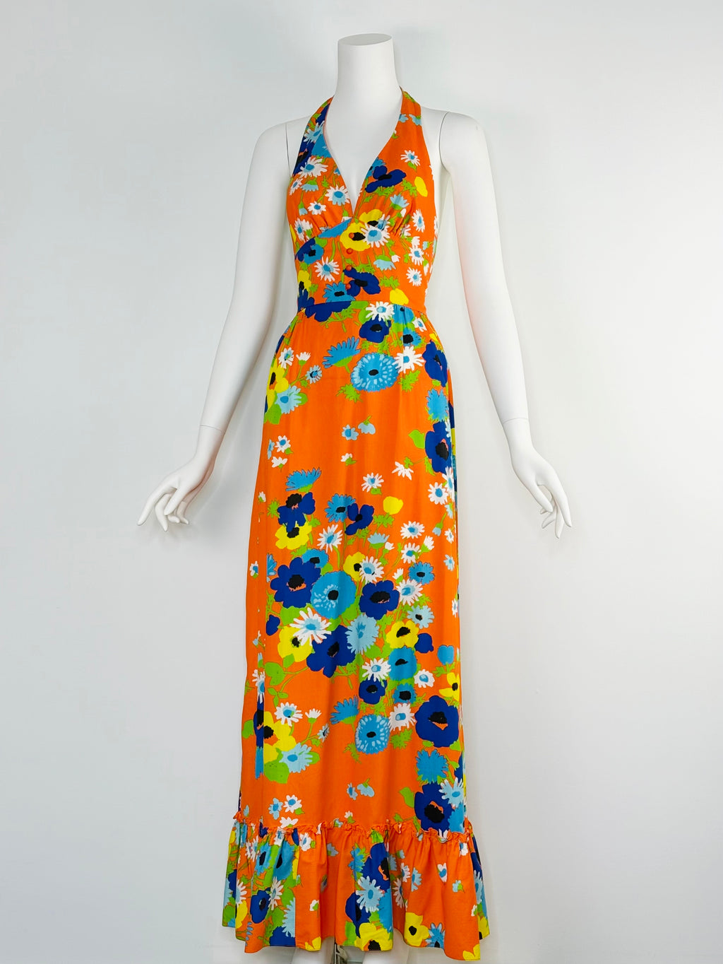 1970s floral maxi dress