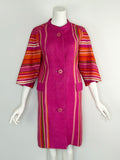 1960s Couture Pierre Balmain striped linen coat