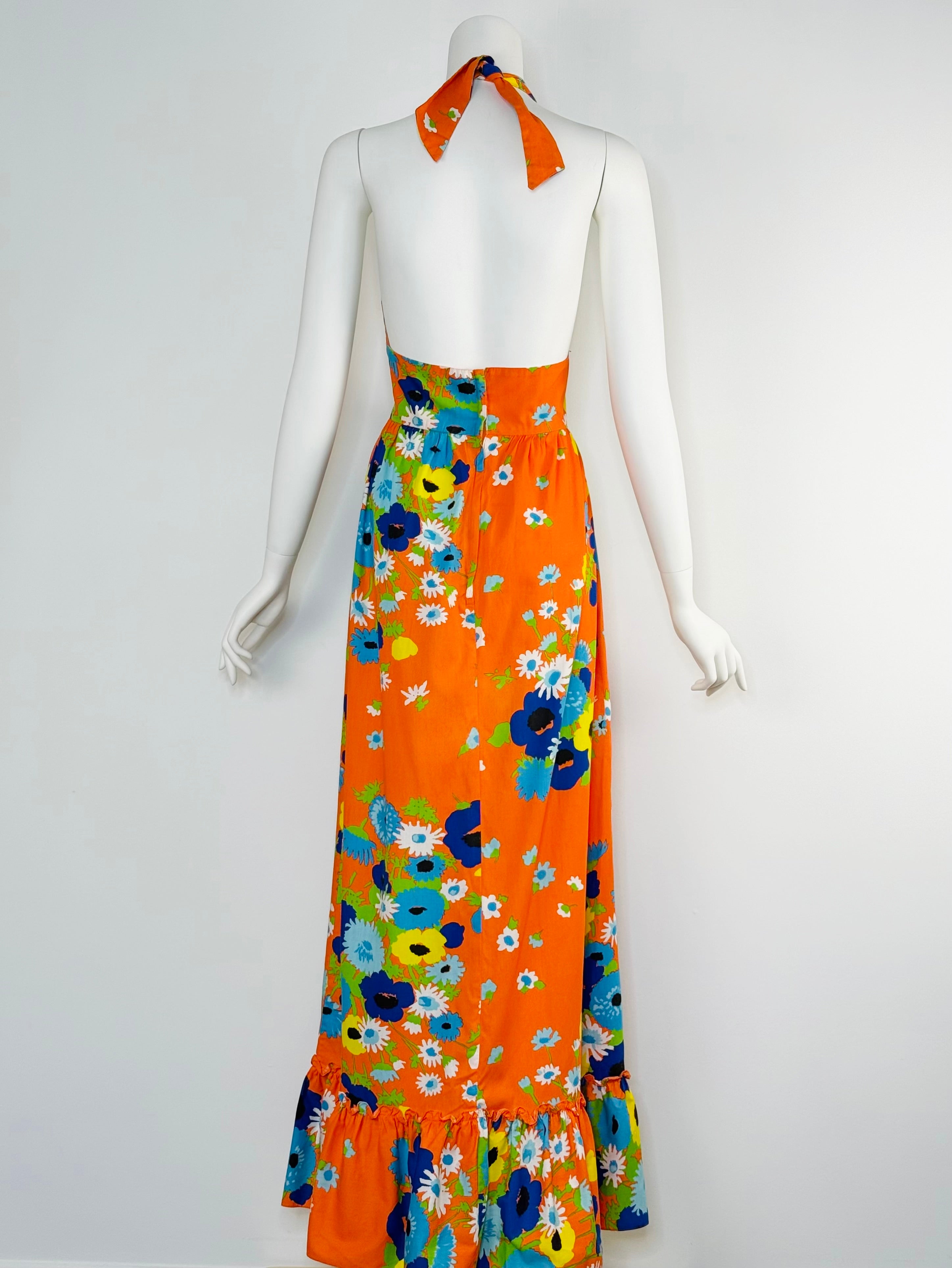 1970s floral maxi dress