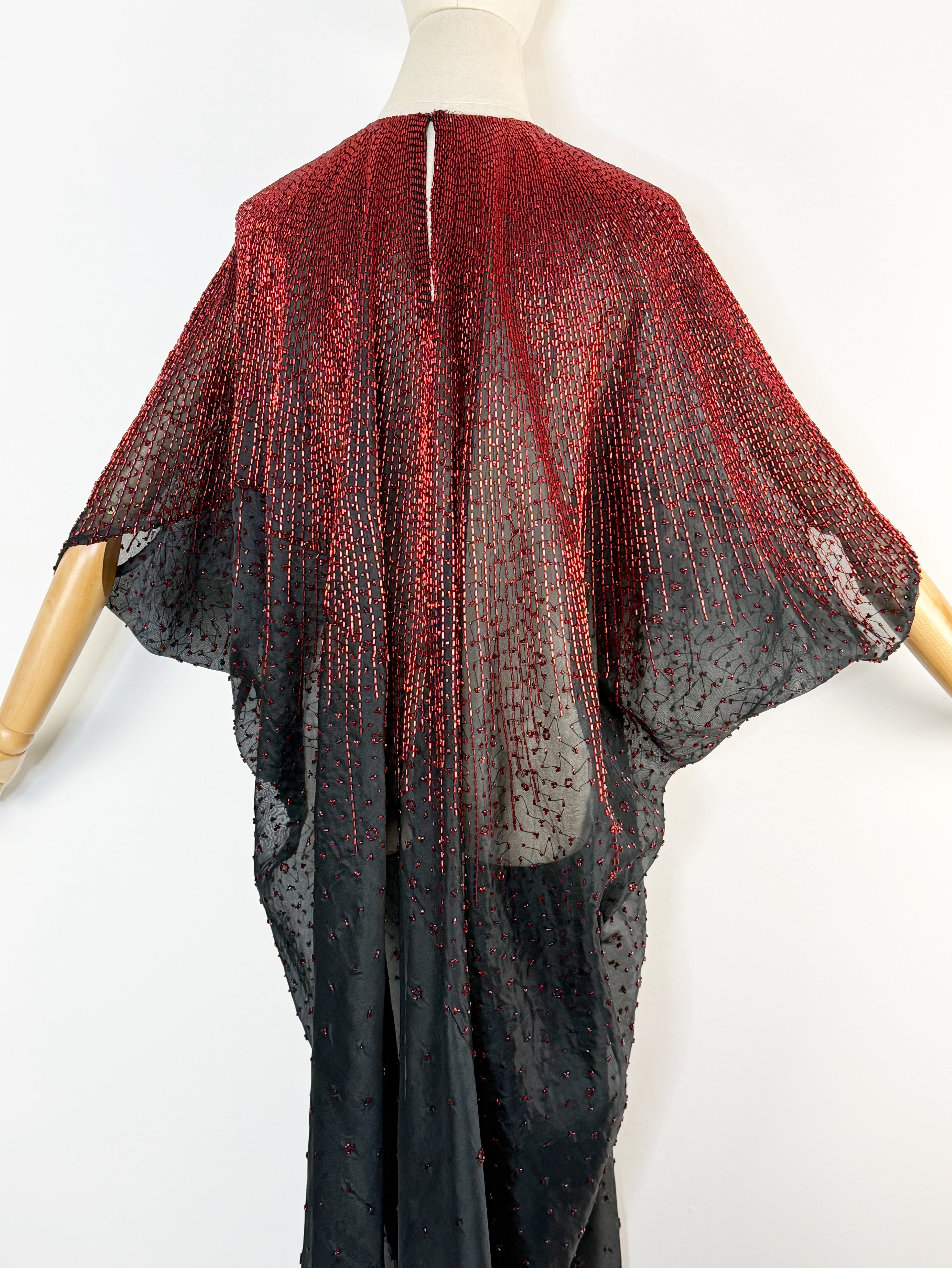 1970s Halston sunburst beaded caftan