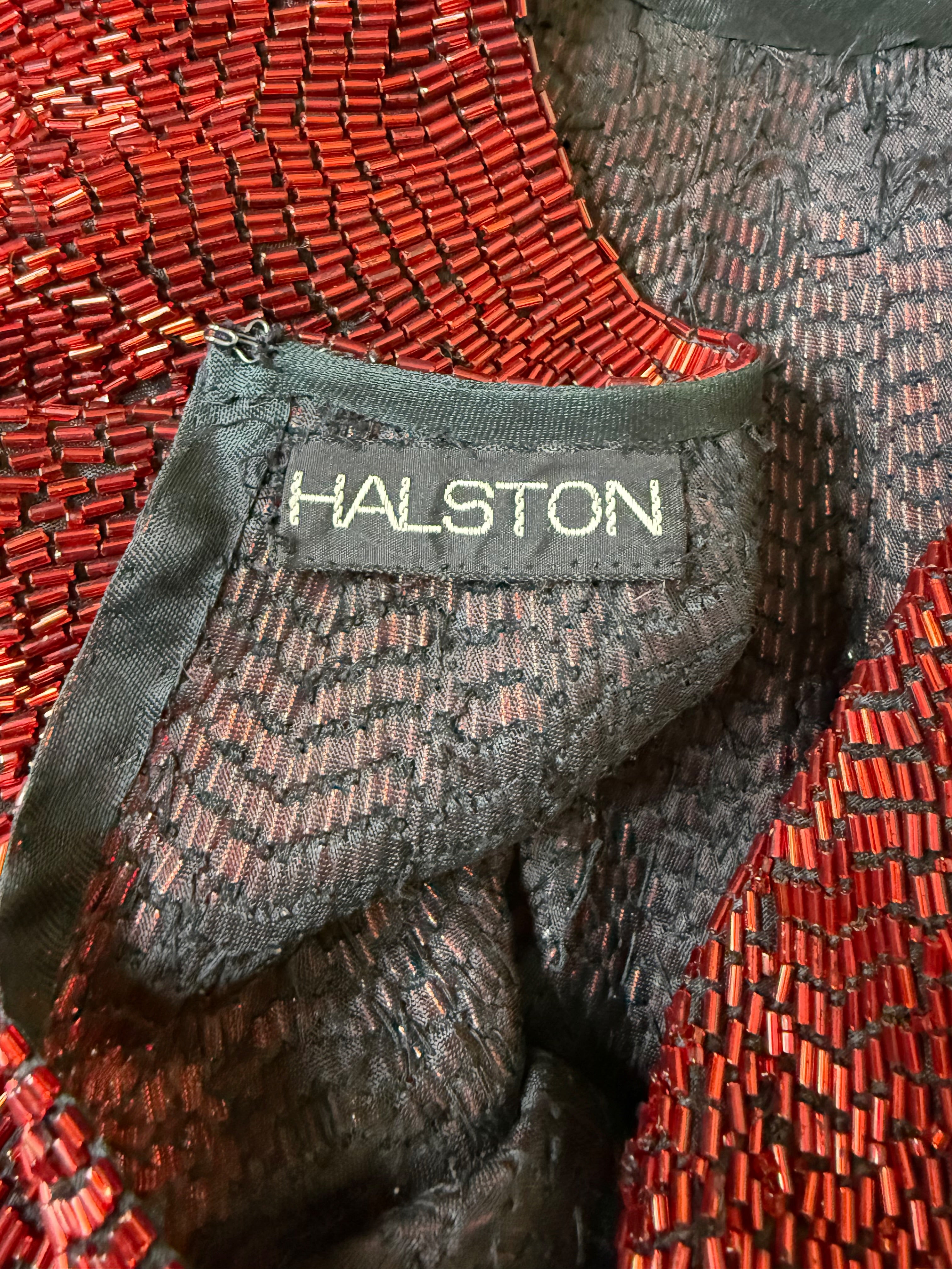 1970s Halston sunburst beaded caftan