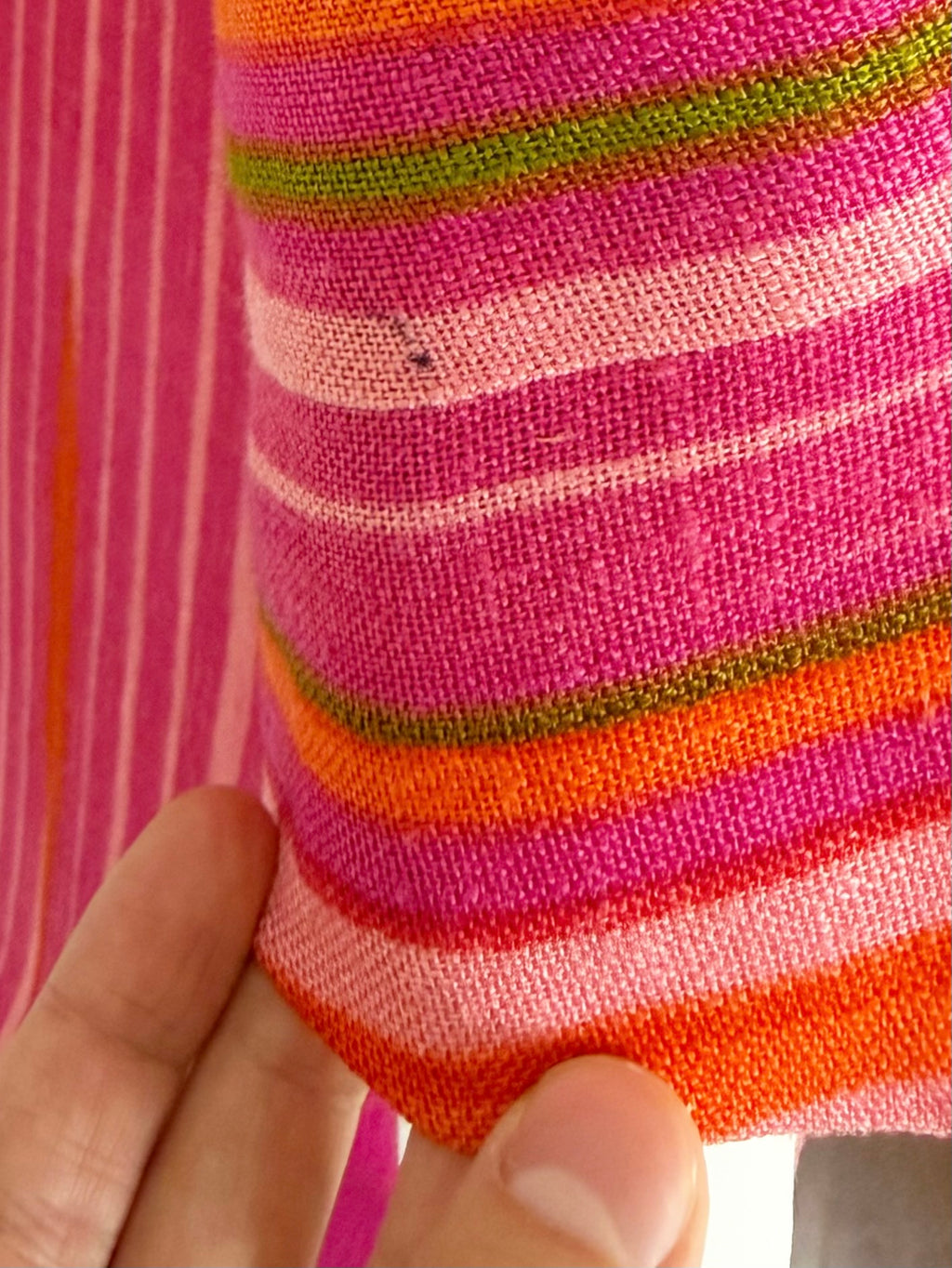 1960s Couture Pierre Balmain striped linen coat