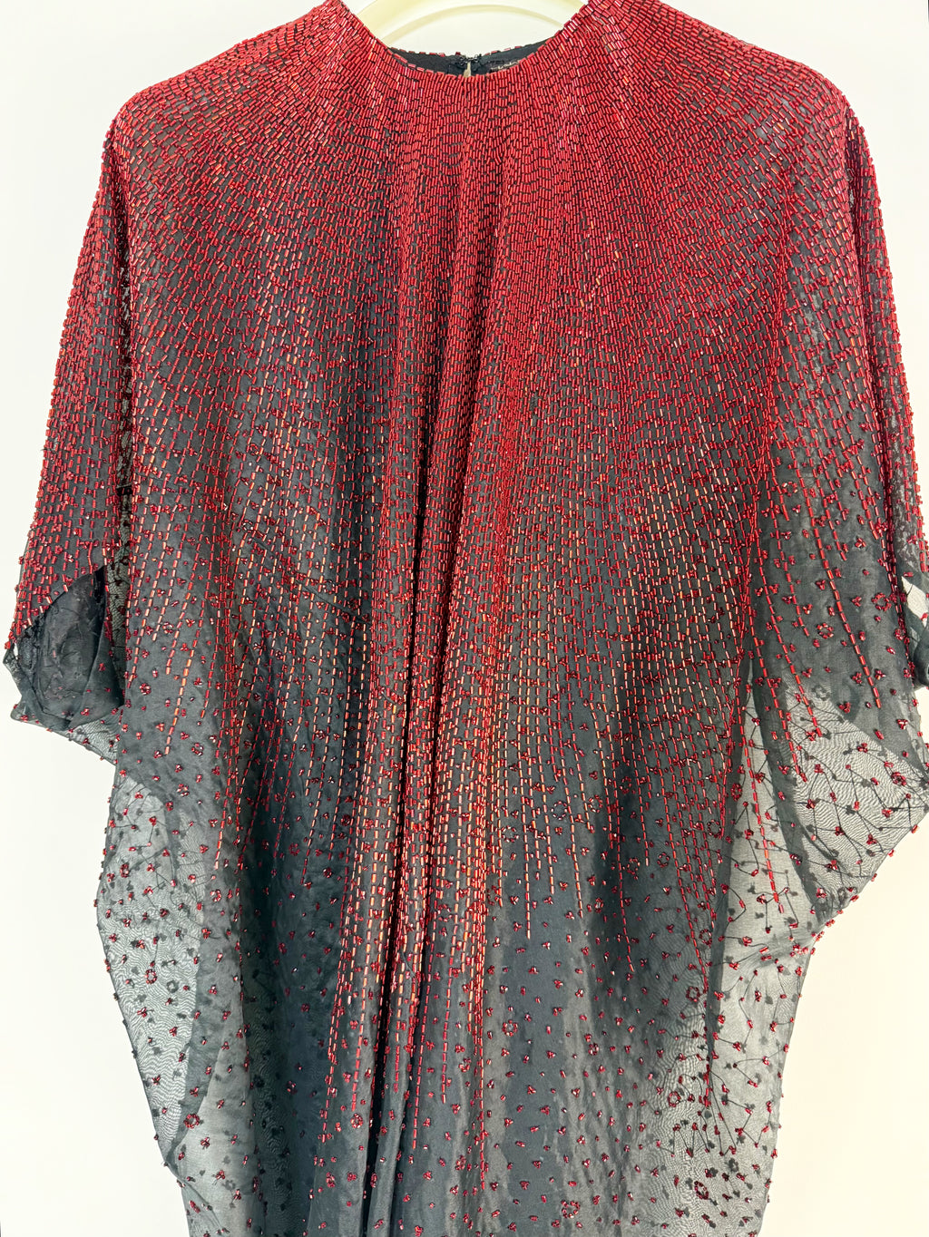 1970s Halston sunburst beaded caftan