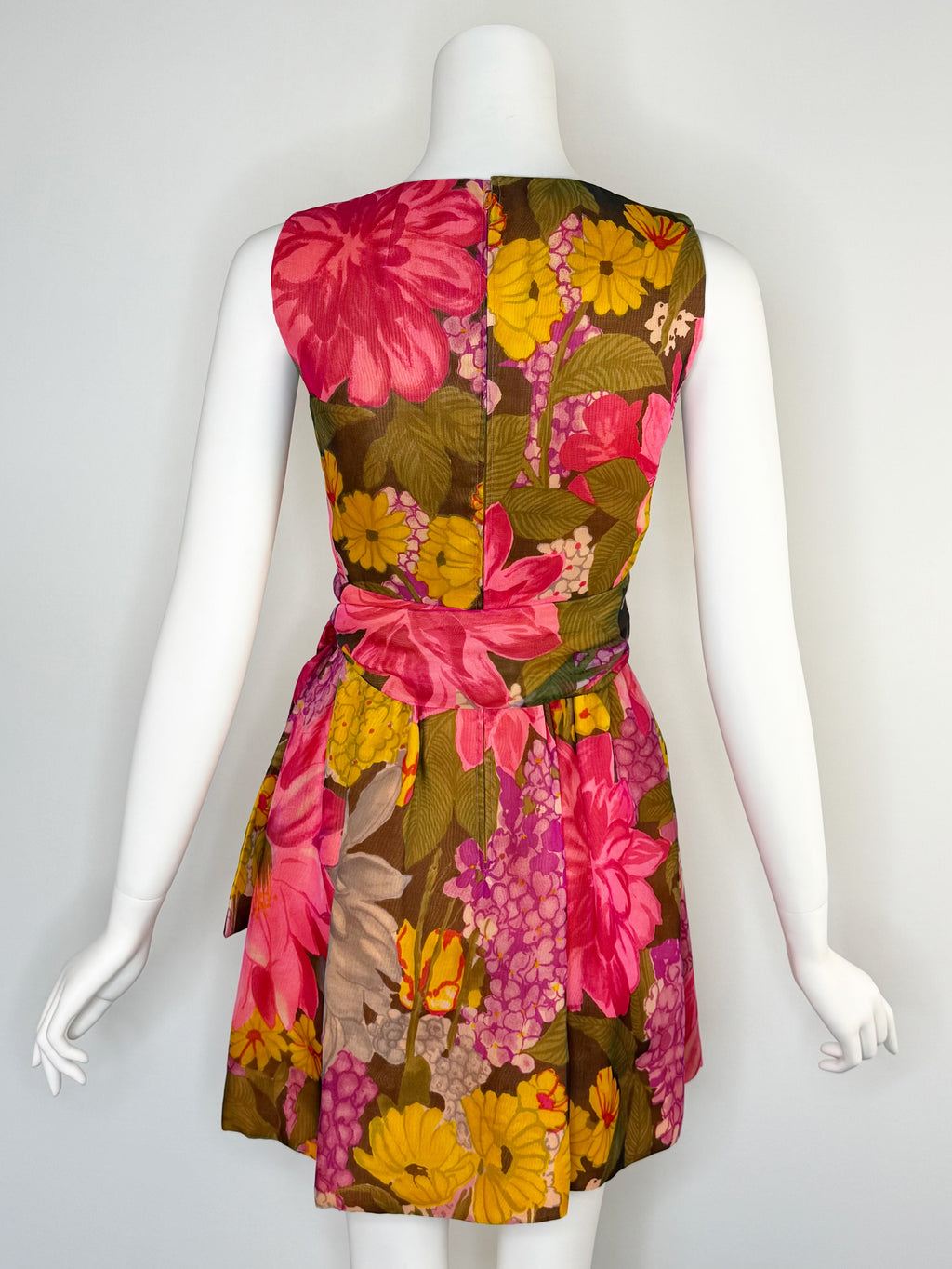 1960s matching silk organza floral ensemble by Murray Nieman for Hannah Troy